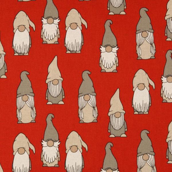 Dekodruck Weihnachtswichtel auf Rot